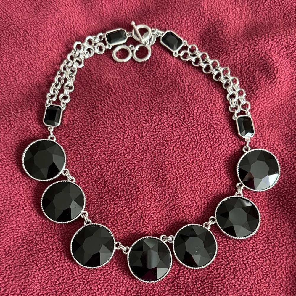 Elegant Black and Silver Necklace WHBM